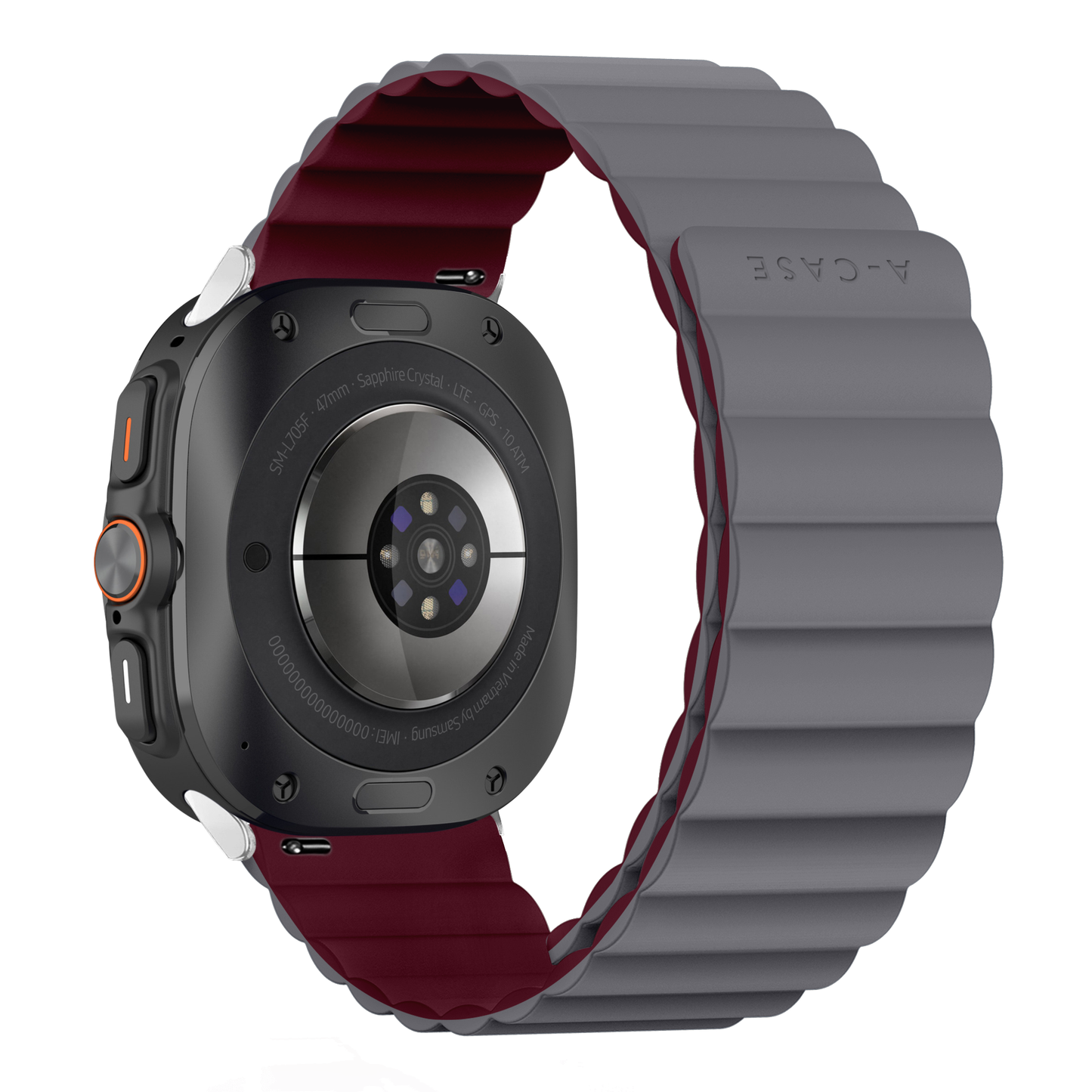 Invix Samsung Galaxy Watch Ultra Silicone Magnetic Band - Gray/Red