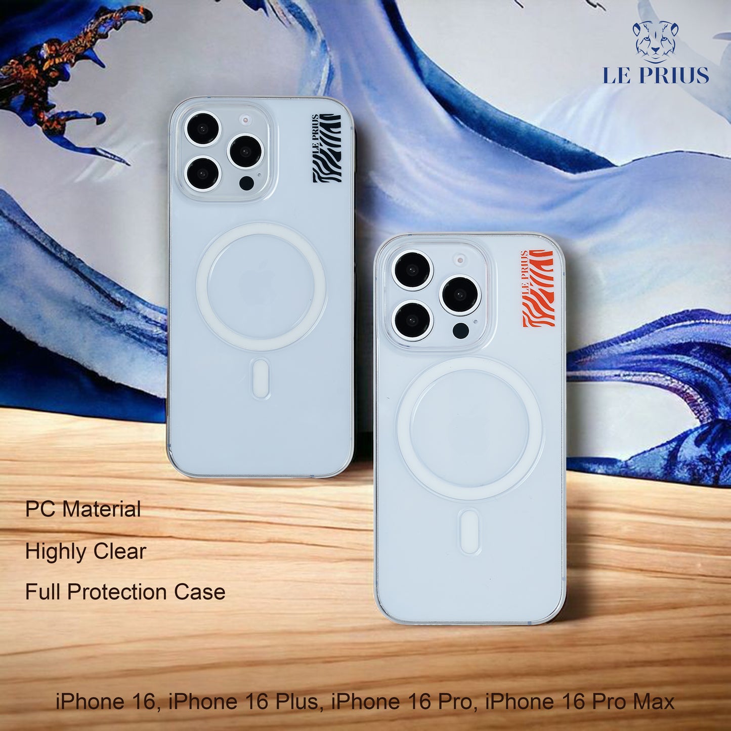 Le Prius Ragdoll Clear Case For iPhone 16 Series - Black