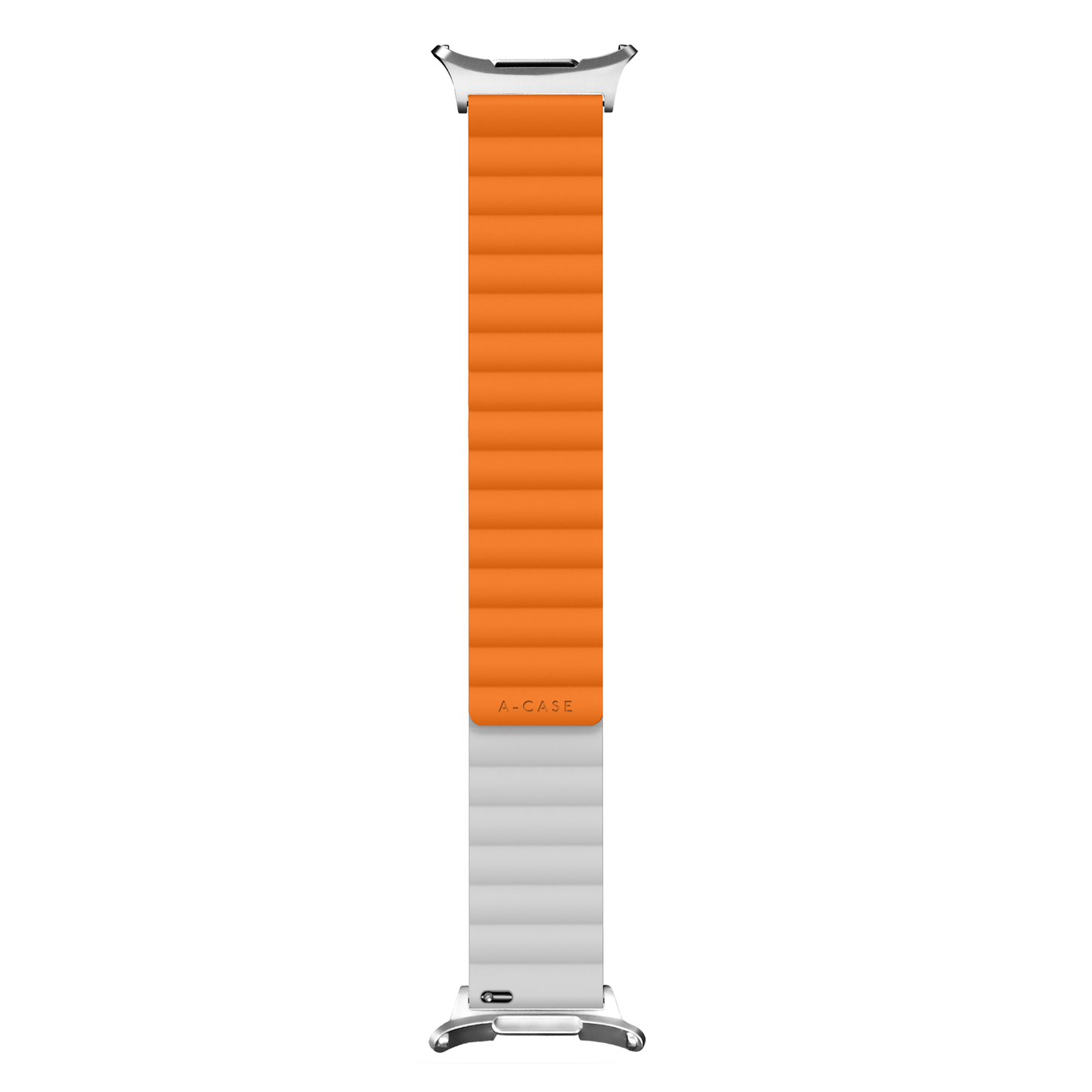 Invix Samsung Galaxy Watch Ultra Silicone Magnetic Band - Orange/White