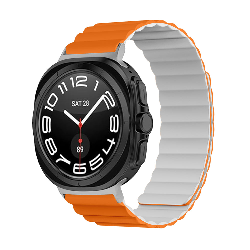 Invix Samsung Galaxy Watch Ultra Silicone Magnetic Band - Gray/Red