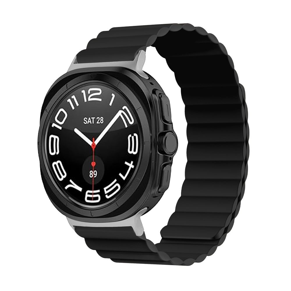 Invix Samsung Galaxy Watch Ultra Silicone Magnetic Band - Orange/White