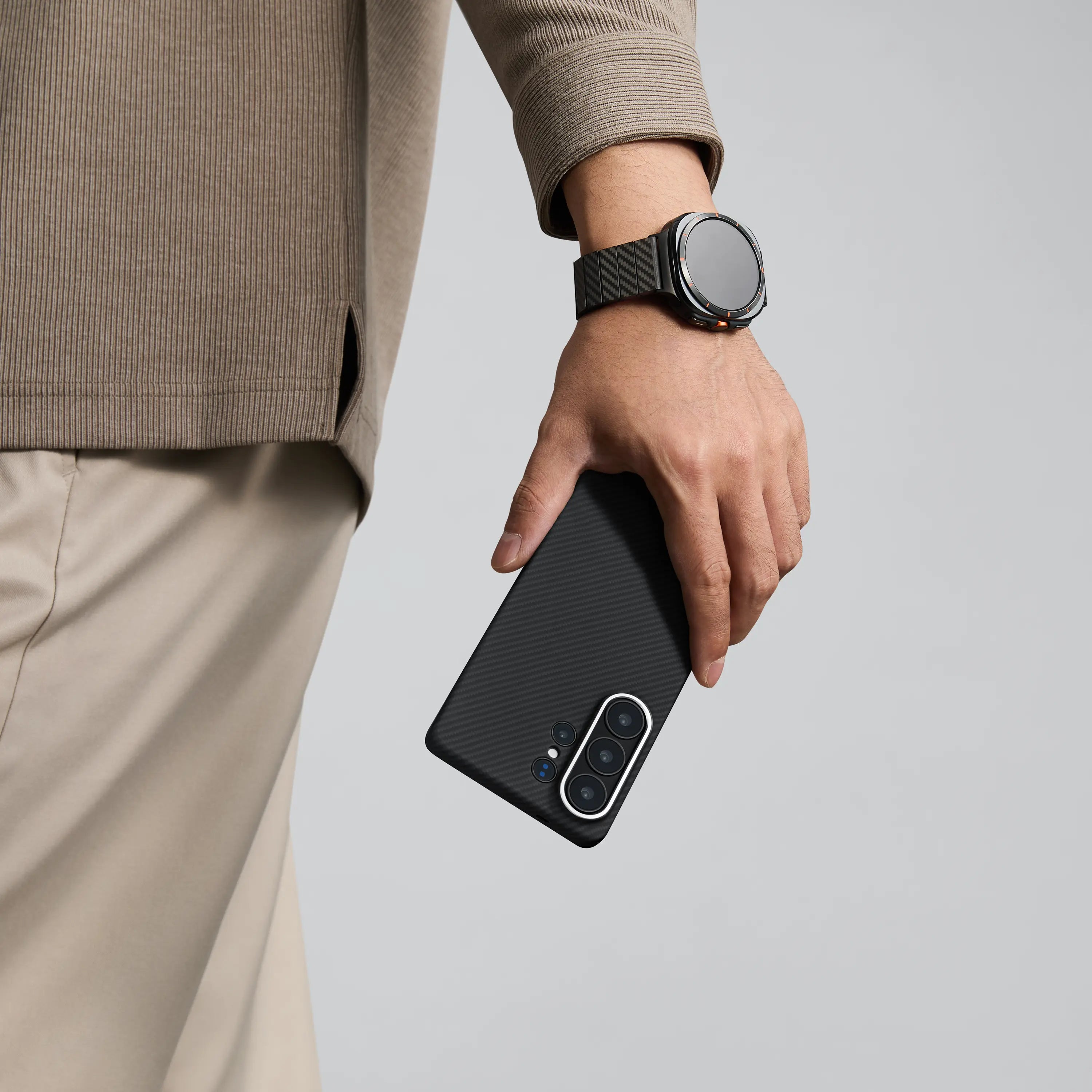 Pitaka Tactile Woven Case for Samsung S26 Ultra - Black/Gray