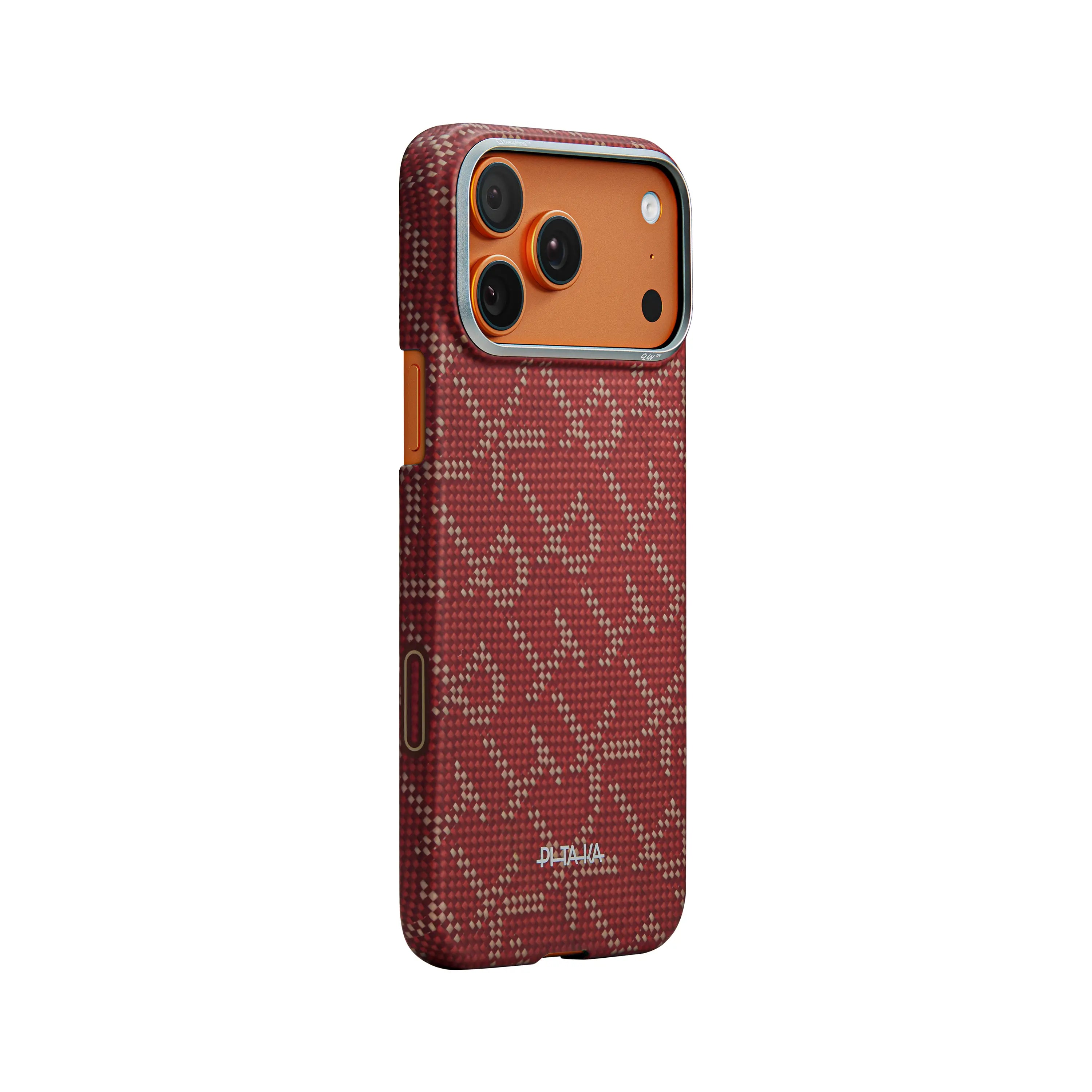 Pitaka Aramid Ultra-Slim Case With PitaTap for iPhone 17 Series PTK - Red/Gold