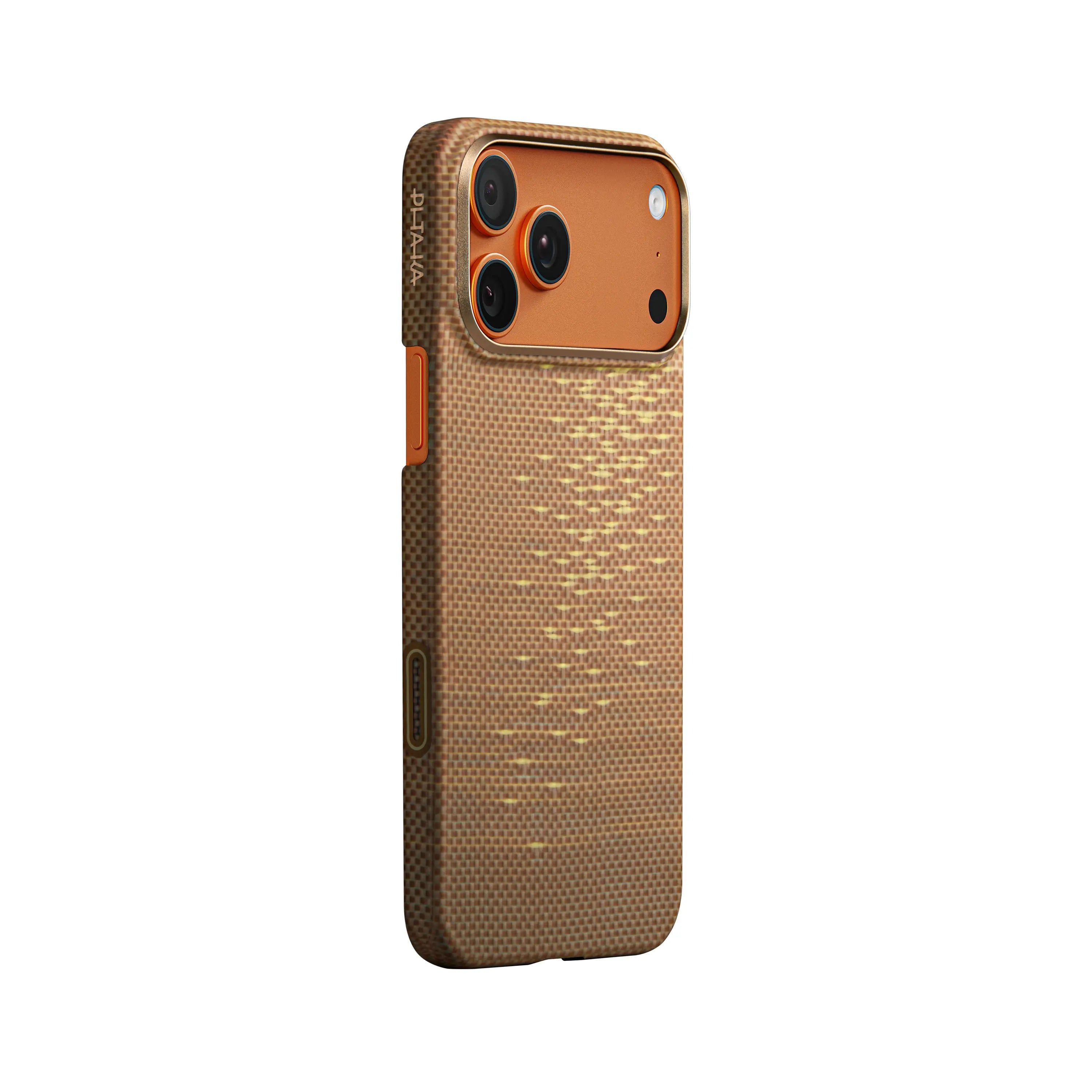 Pitaka Aramid Ultra-Slim Case With PitaTap for iPhone 17 Pro Max - Golden Glint