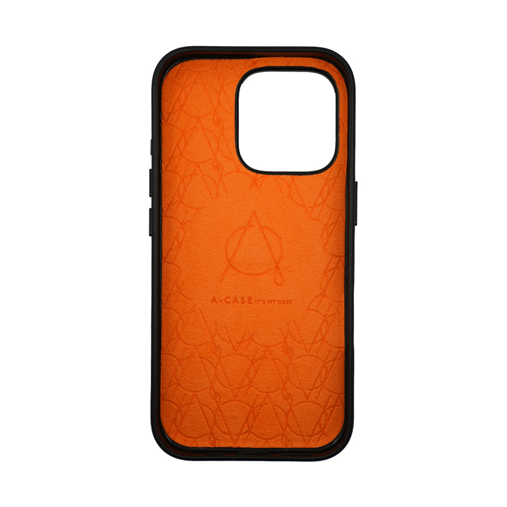 A-Case Tank Pro Vegan Leather Case For iPhone 16 Series - Orange