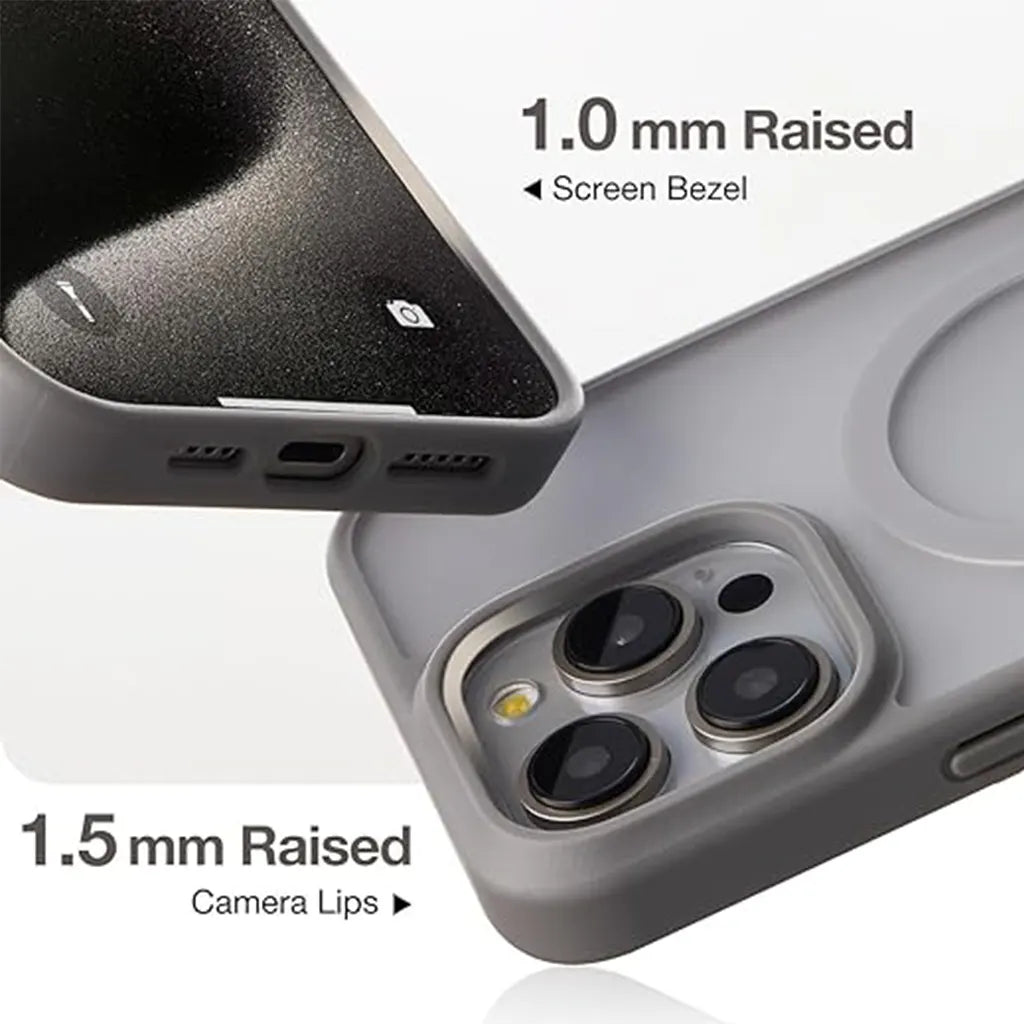 Magnetic Seamless Stand Case for iPhone 15 Pro Max -Gray
