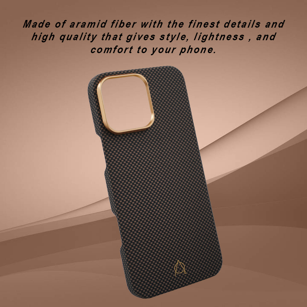 A-Case Desen Aramid Fiber Case For iPhone 16 Series - Gold