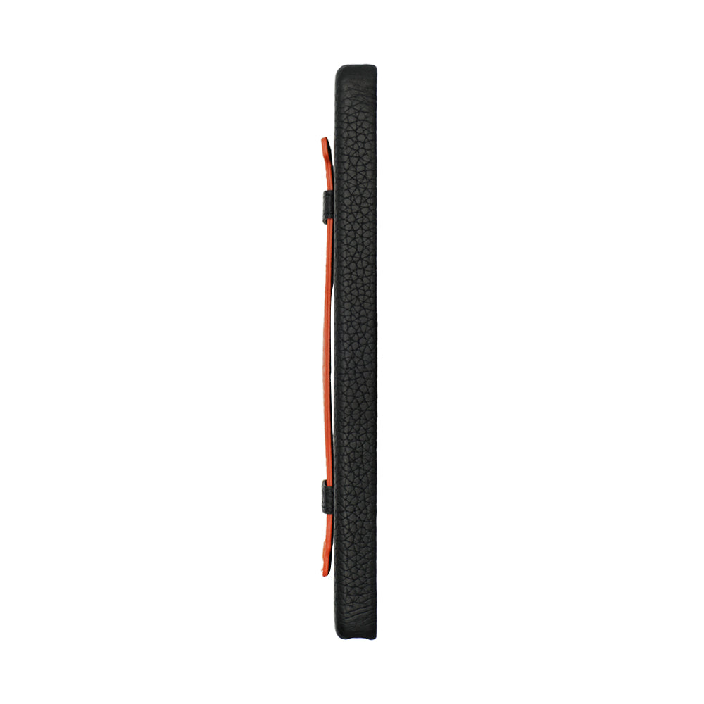 Amur Pro Leather Case For S25 Ultra - Black/Orange