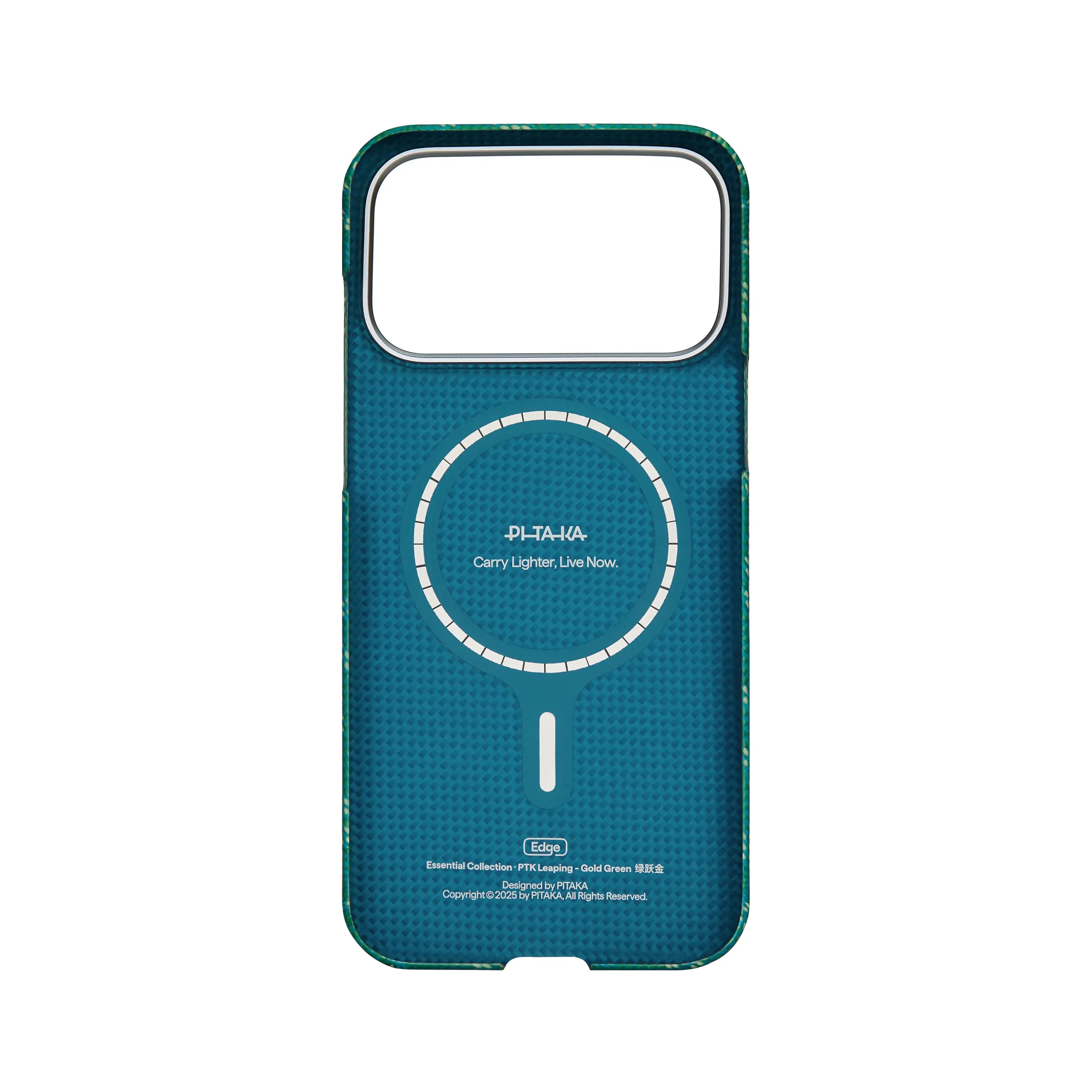 Pitaka Aramid Ultra-Slim Case With PitaTap for iPhone 17 Series PTK - Green/Gold