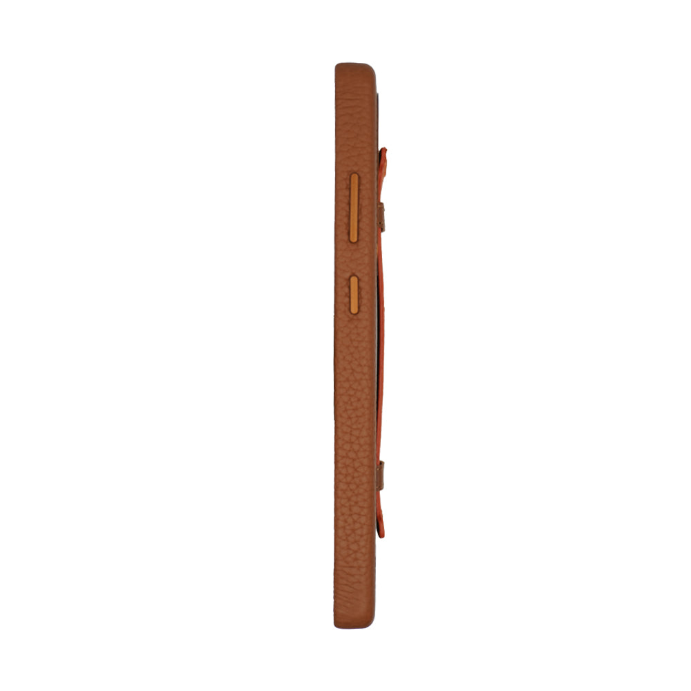 Amur Pro Leather Case For S25 Ultra - Brown/Orange