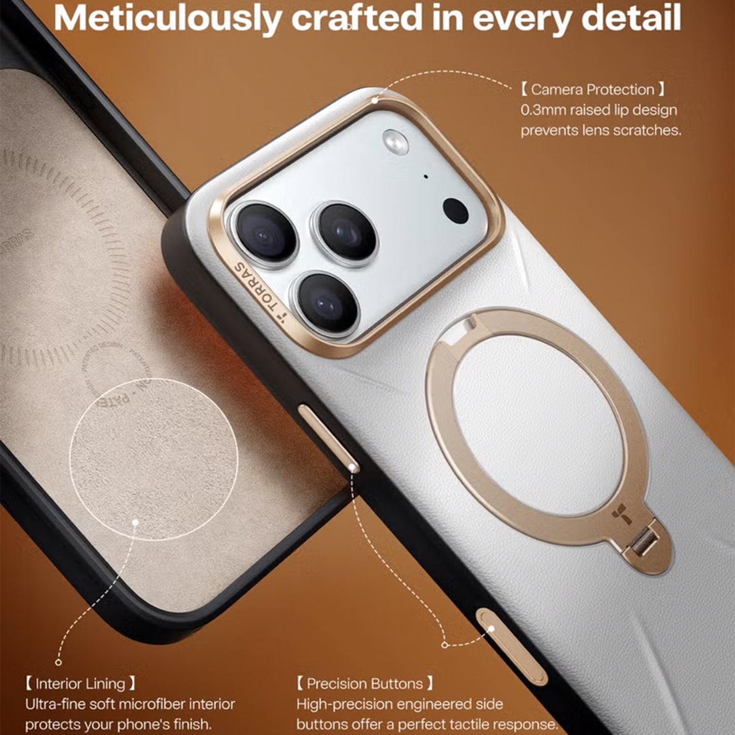 Torras Ostand Q3 VegSkin for iPhone 17 Series - Gray
