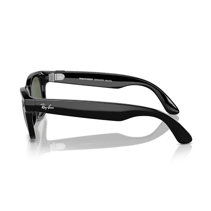 Rayban Meta Wayfarer Shiny Black Sunglasses For Men & Women RW4006