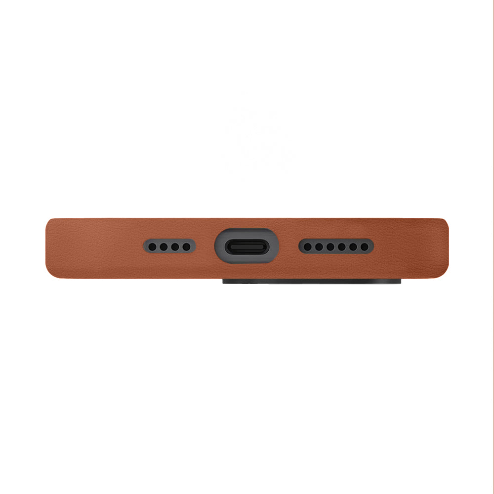 Uniq Lyden Vegan Leather Case For iPhone 16 Series - Dark Peach