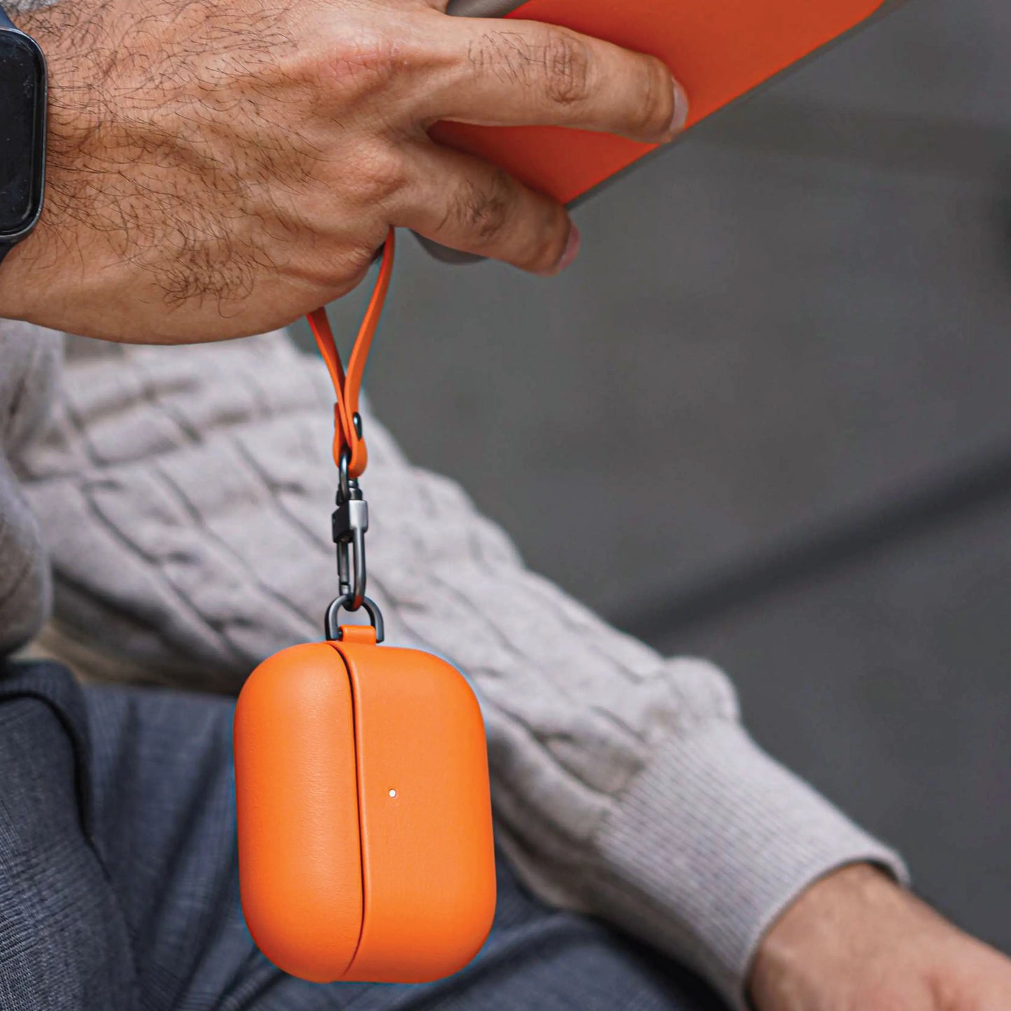 A-Case Vegan Leather Case for AirPods Pro 3 - Orange