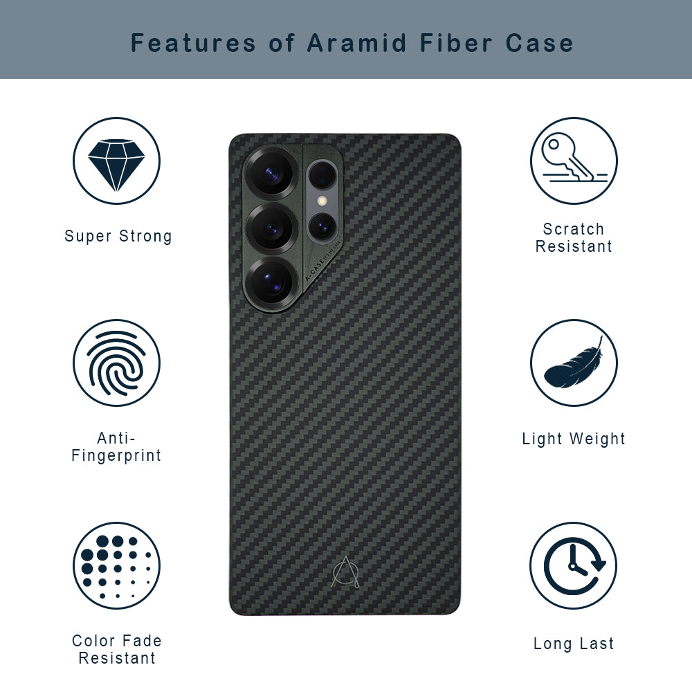 A-Case Kavar Aramid Fiber Case for Galaxy S25 Ultra -1500 D