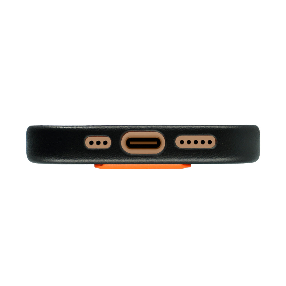 A-Case Tank Pro Vegan Leather Case For iPhone 16 Series - Orange