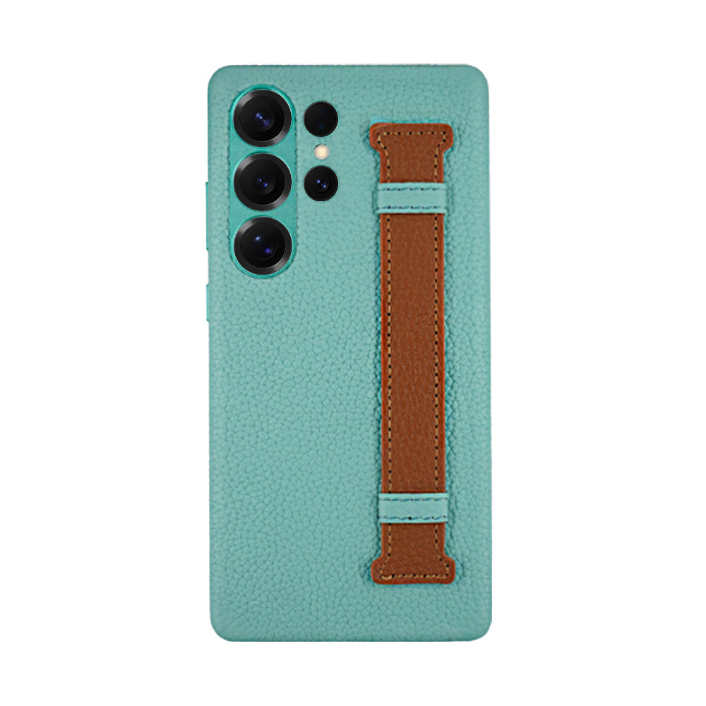 Amur Pro Leather Case For S25 Ultra - Black/Green