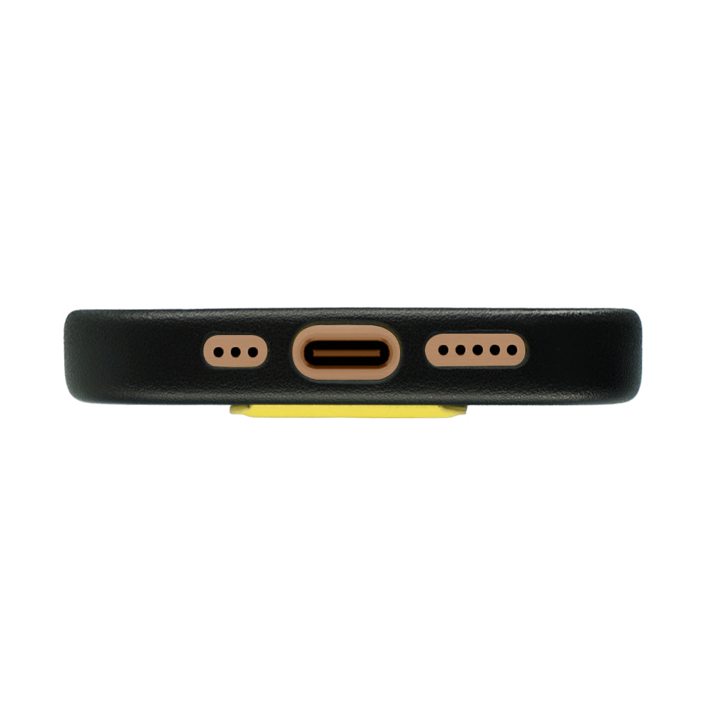 A-Case Tank Pro Vegan Leather Case For iPhone 16 Series - Yellow