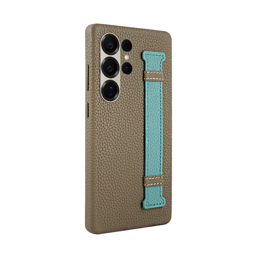 Amur Pro Leather Case For S25 Ultra - Gray/Tiffany