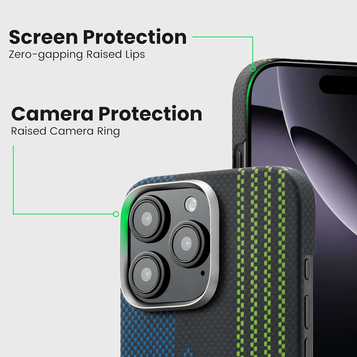 Aries Collaborative Luminous Case Tactile Woven Case for iPhone 16 Series - Credit card