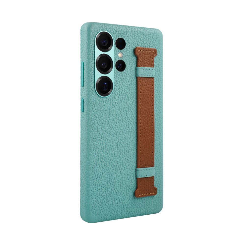 Amur Pro Leather Case For S25 Ultra - Tiffany/Brown