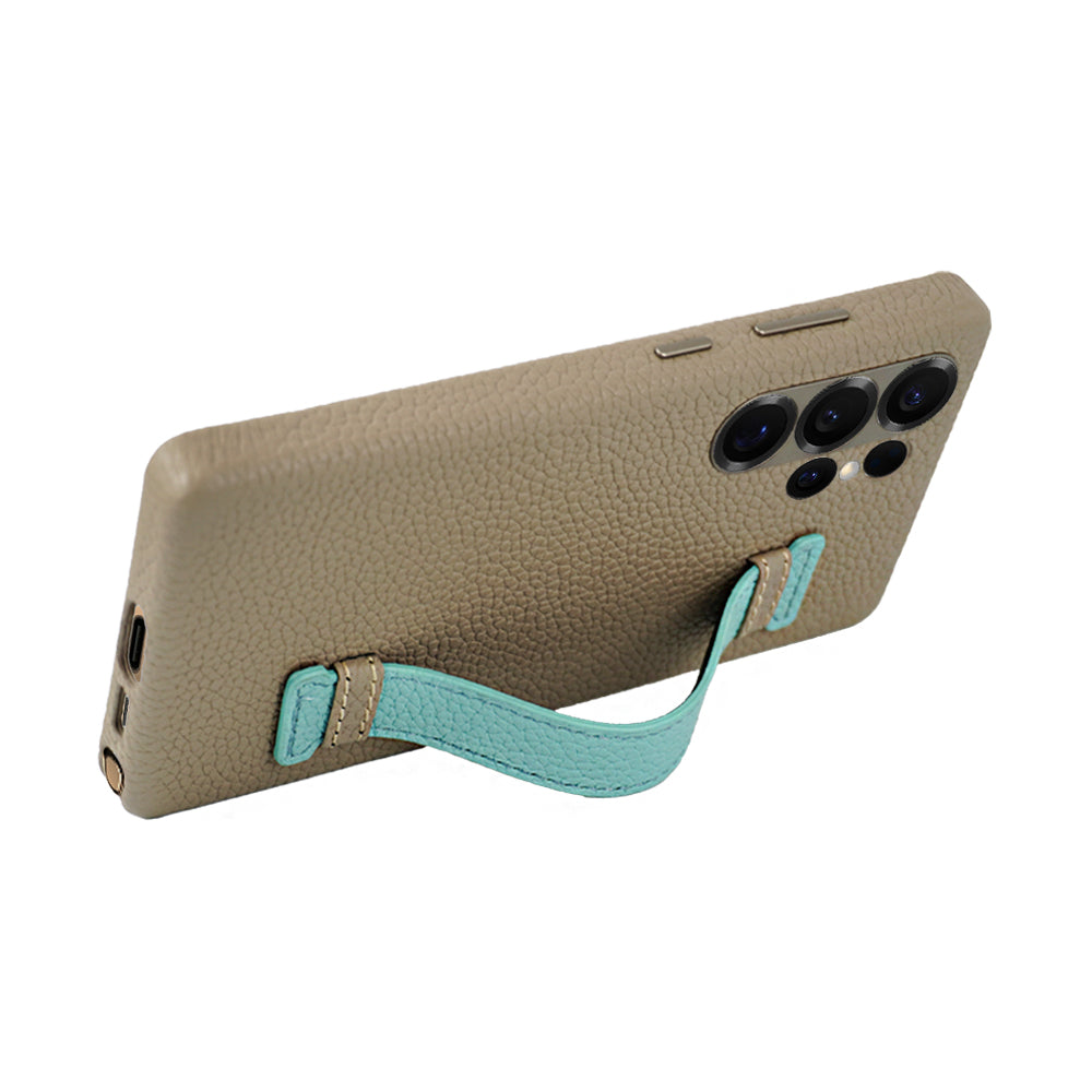Amur Pro Leather Case For S25 Ultra - Gray/Tiffany