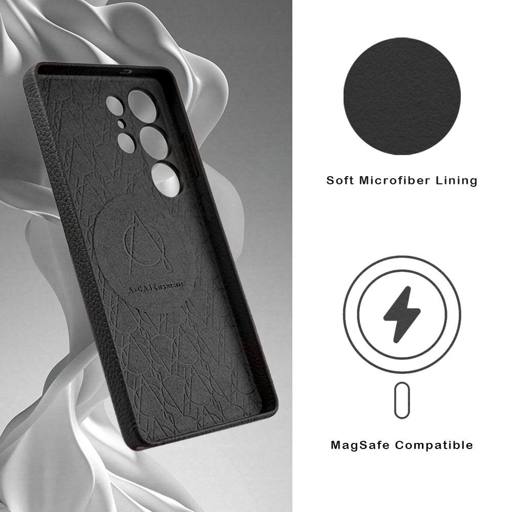 A-Case Amur Genuine Leather Case for Galaxy S25 Ultra -Black