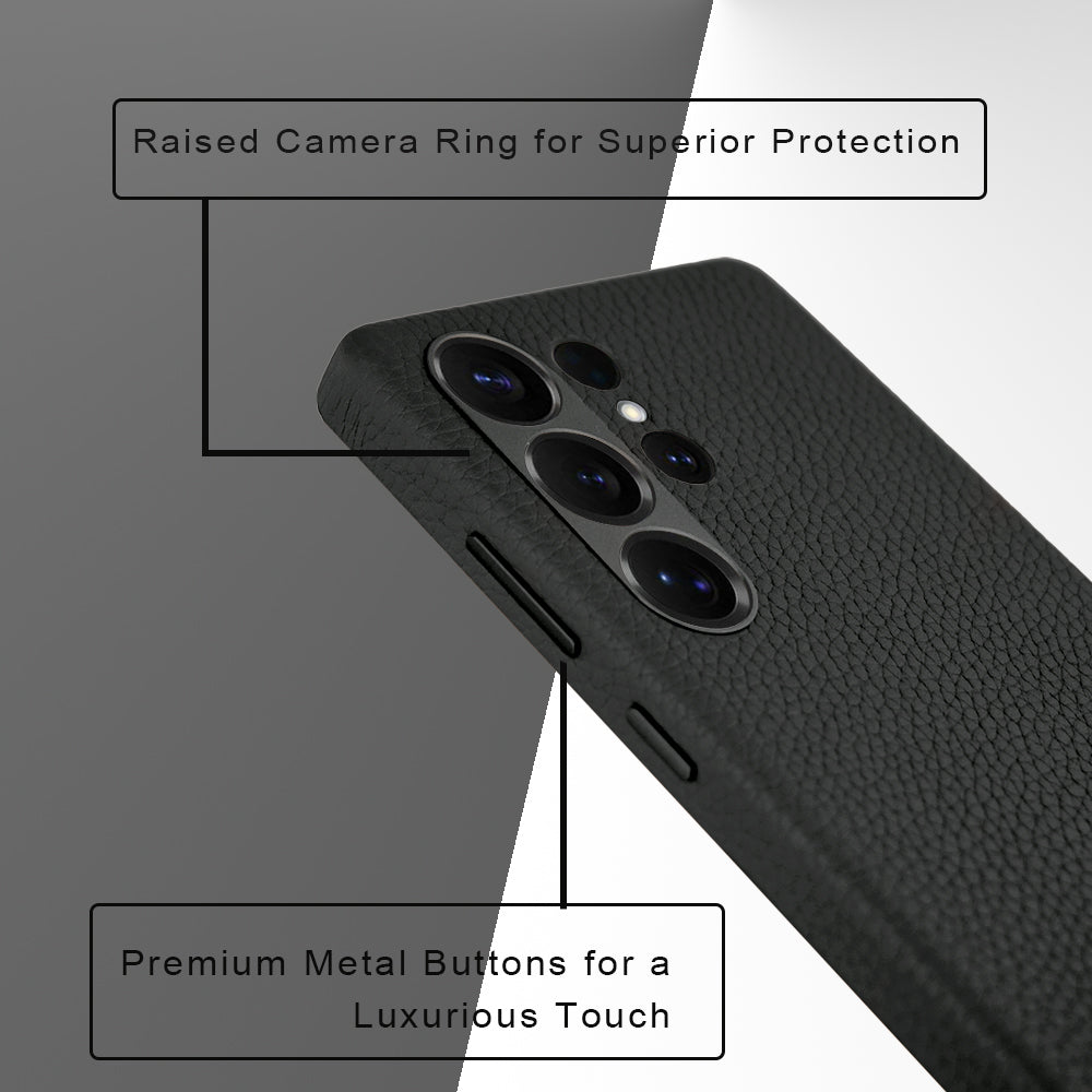 A-Case Amur Genuine Leather Case for Galaxy S25 Ultra -Black