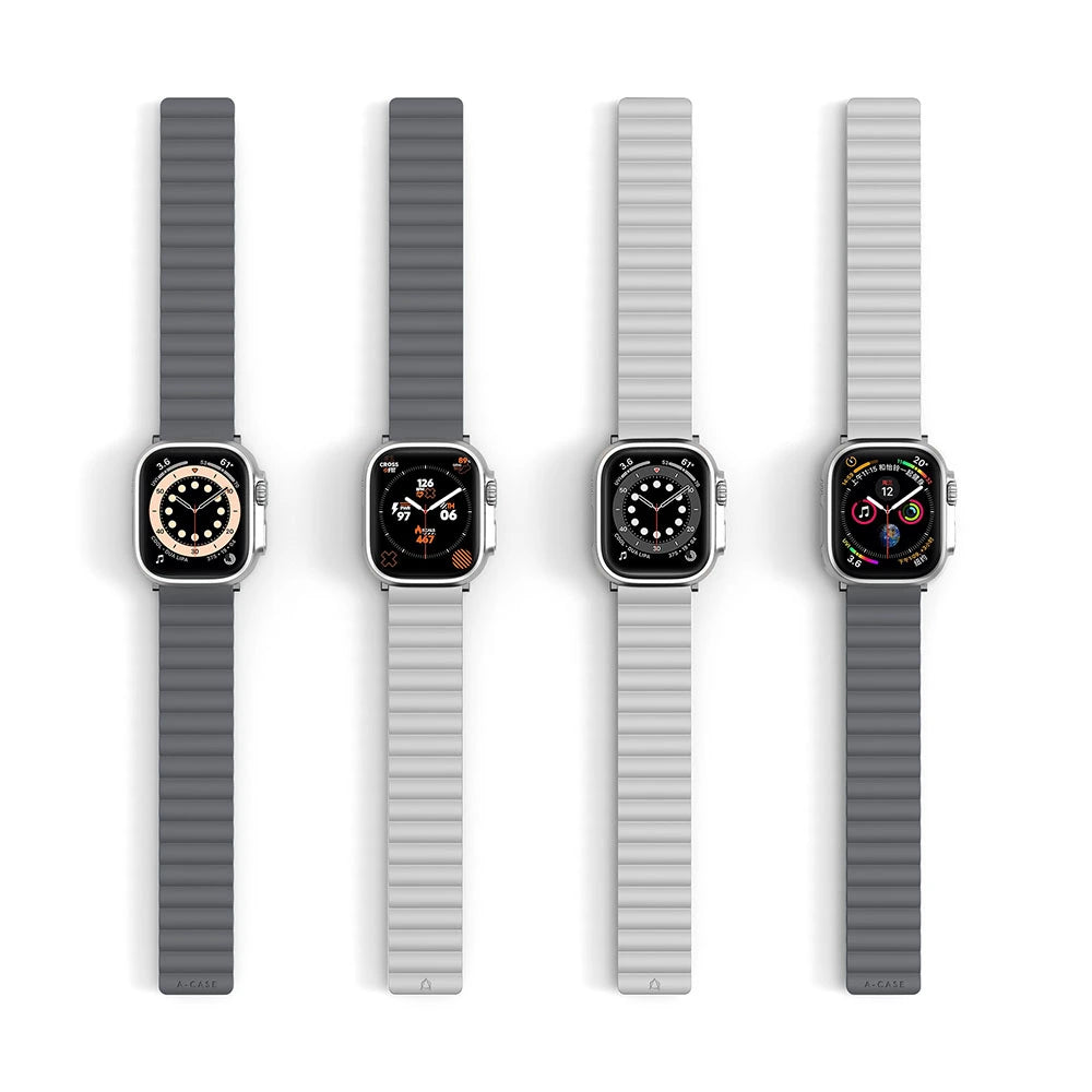 Invix Apple Watch Silicone Magnetic Band - White/Gray
