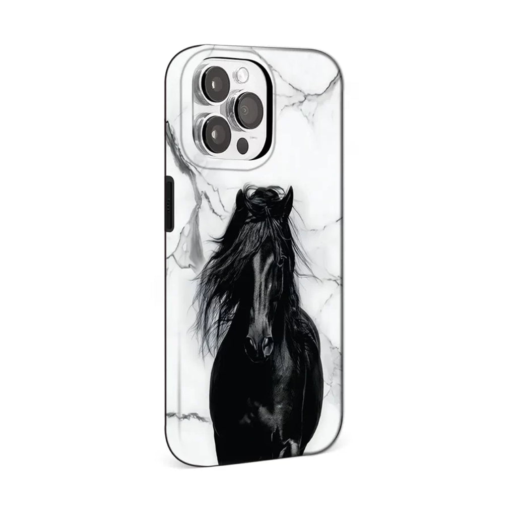 Le Prius Wild Series IMD Printed Case for iPhone 15 Series - Black Horse