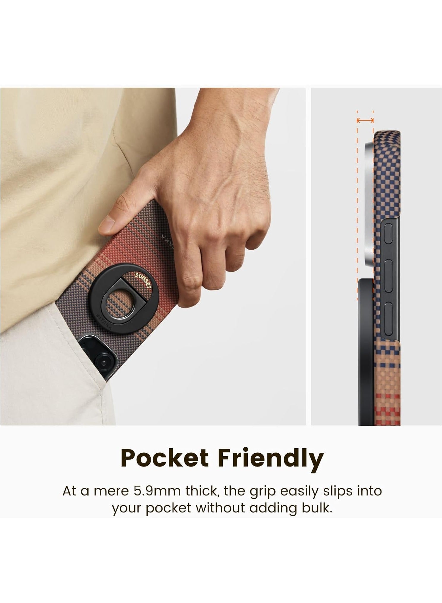 Pitaka Phone Ring Holder Magnetic Grip 3 - Black