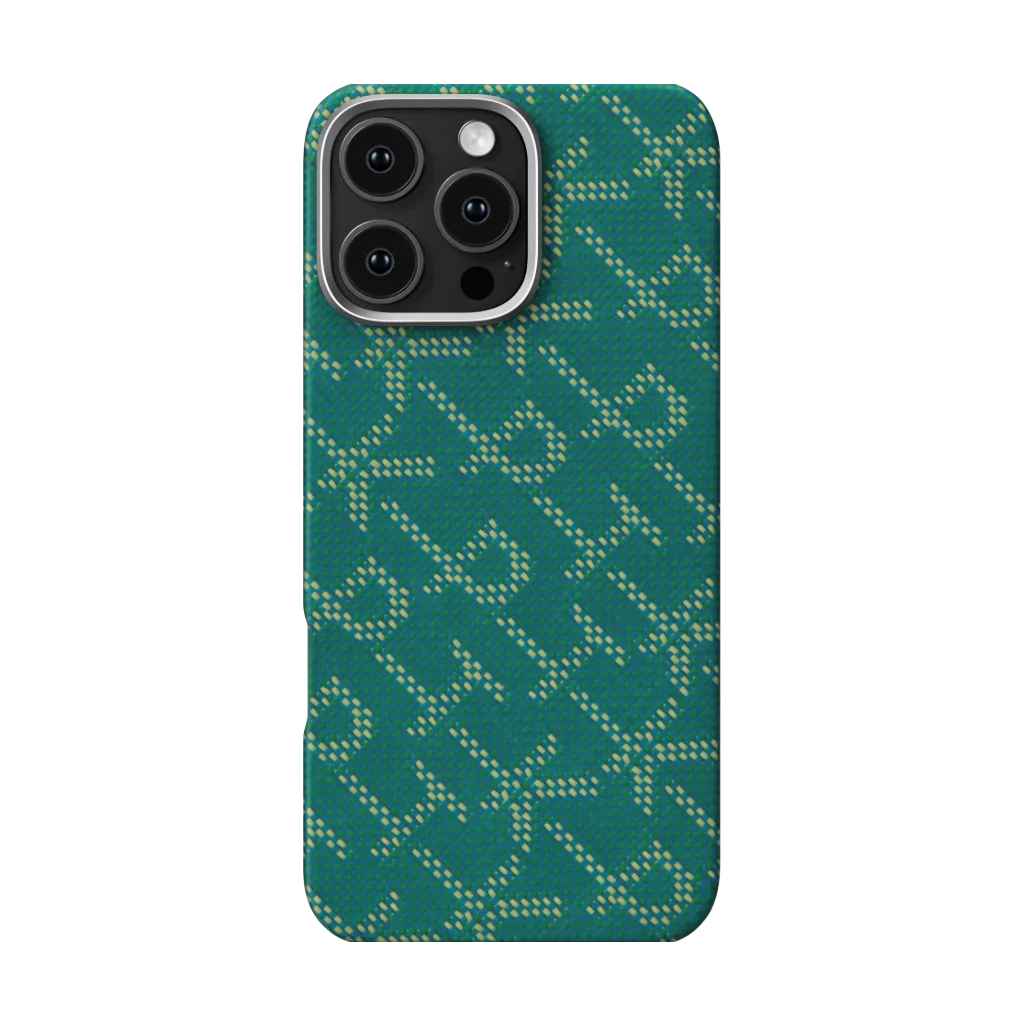 Pitaka Monogram Case for iPhone 16 Series - Dark Green