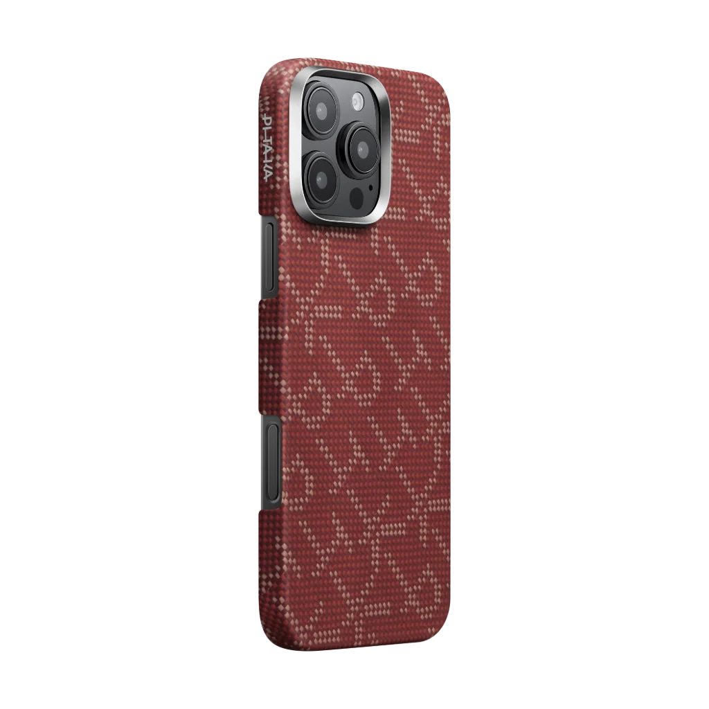 Pitaka Monogram Case for iPhone 16 Series- Gold/Red