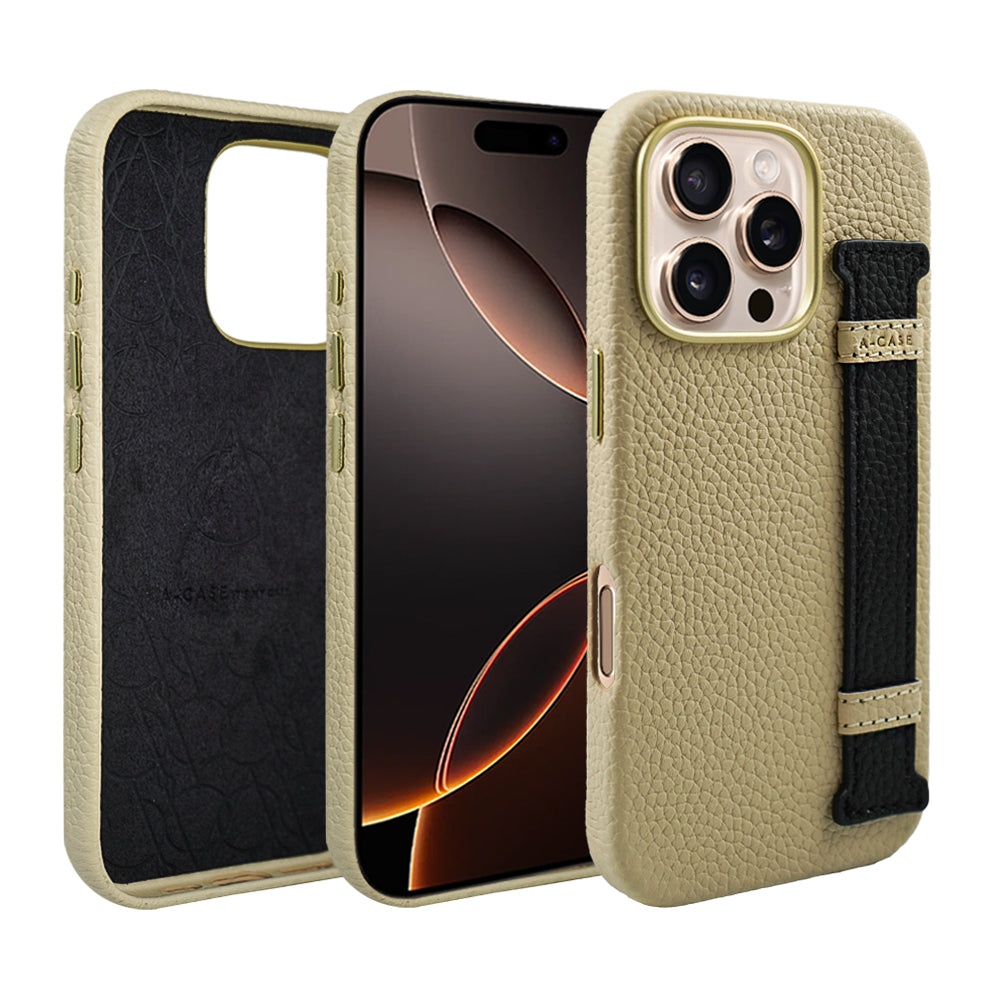 Amur Pro Leather Case For iPhone 16 Series-Brown/Orange