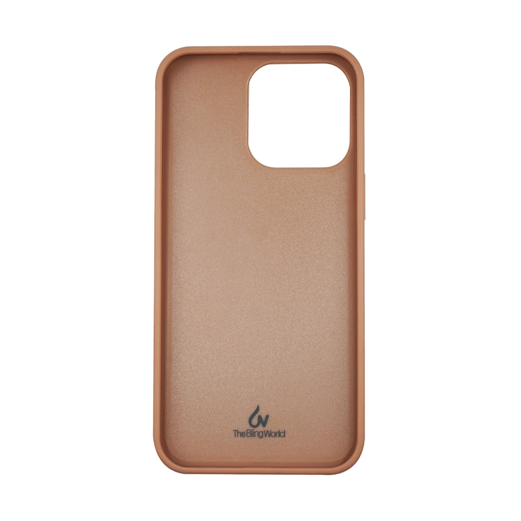 Crystal Studded Phone Case for iPhone 15 pro Max -Rose Gold