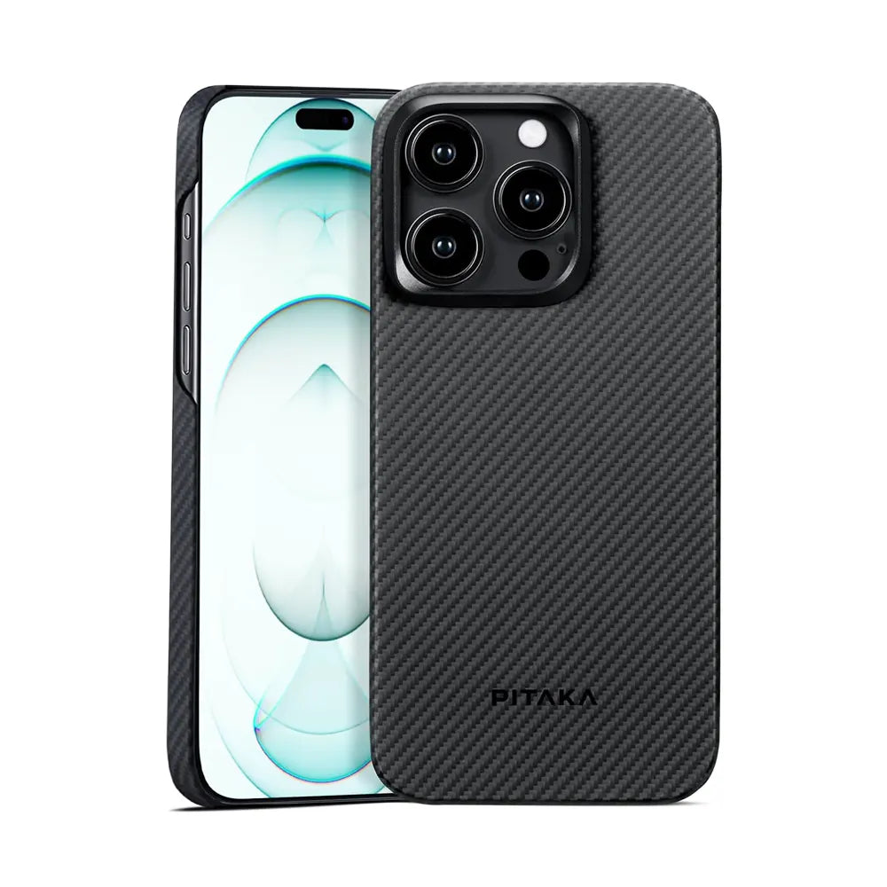 Pitaka Tactile Woven Case for iPhone 15 Series - Black/Gray