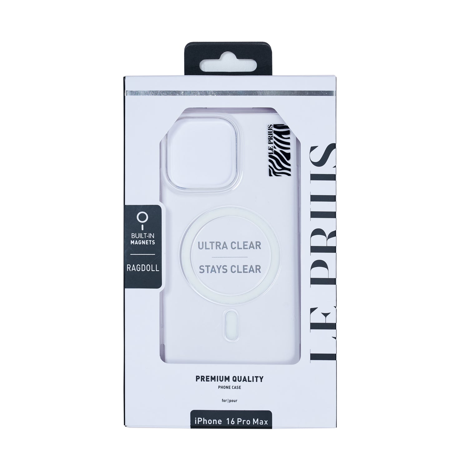 Le Prius Ragdoll Clear Case For iPhone 16 Series - Black
