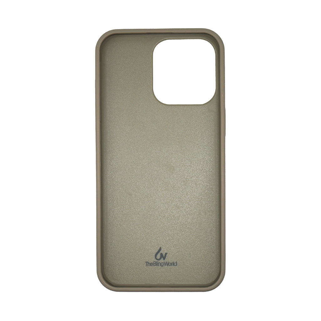 Crystal Studded Phone Case for iPhone 15 pro Max -Silver