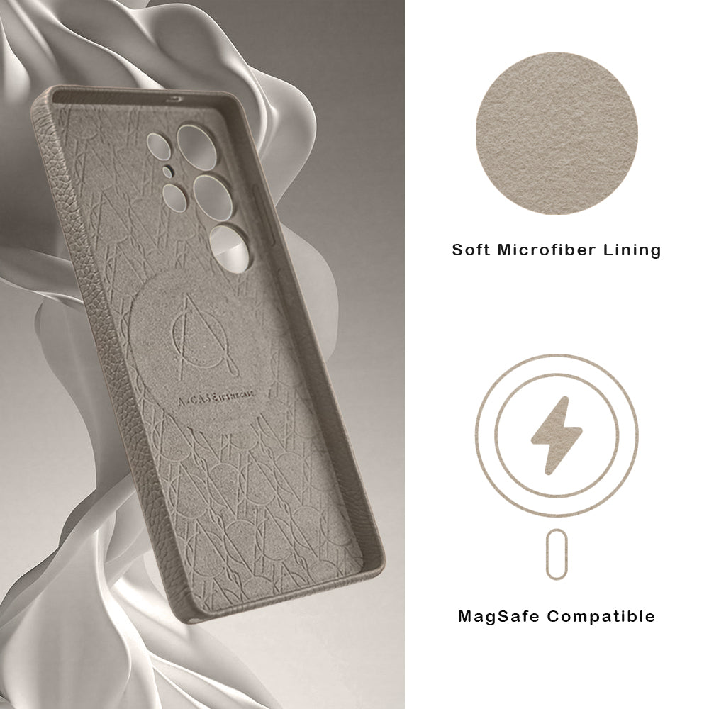 A-Case Amur Genuine Leather Case for Galaxy S25 Ultra - Titanium