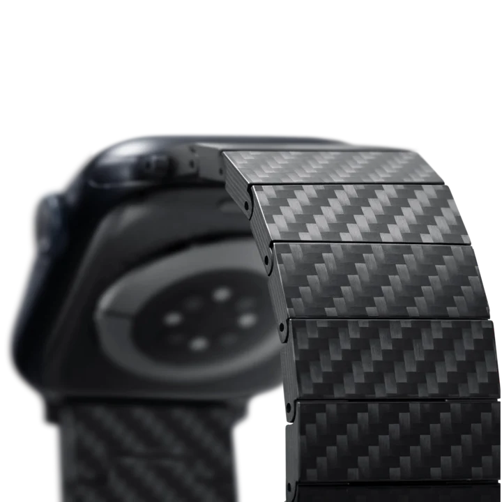 Carbon Fiber Watch Band Compatible with iWatch Series 9-1, SE, Ultra and Ultra 2- Genuine Black