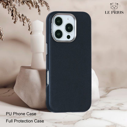 Le Prius Birman TPU Leather Case For iPhone 16 Series - Black