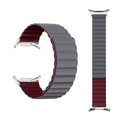 Invix Samsung Galaxy Watch Ultra Silicone Magnetic Band - Gray/Red