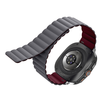 Invix Samsung Galaxy Watch Ultra Silicone Magnetic Band - Gray/Red