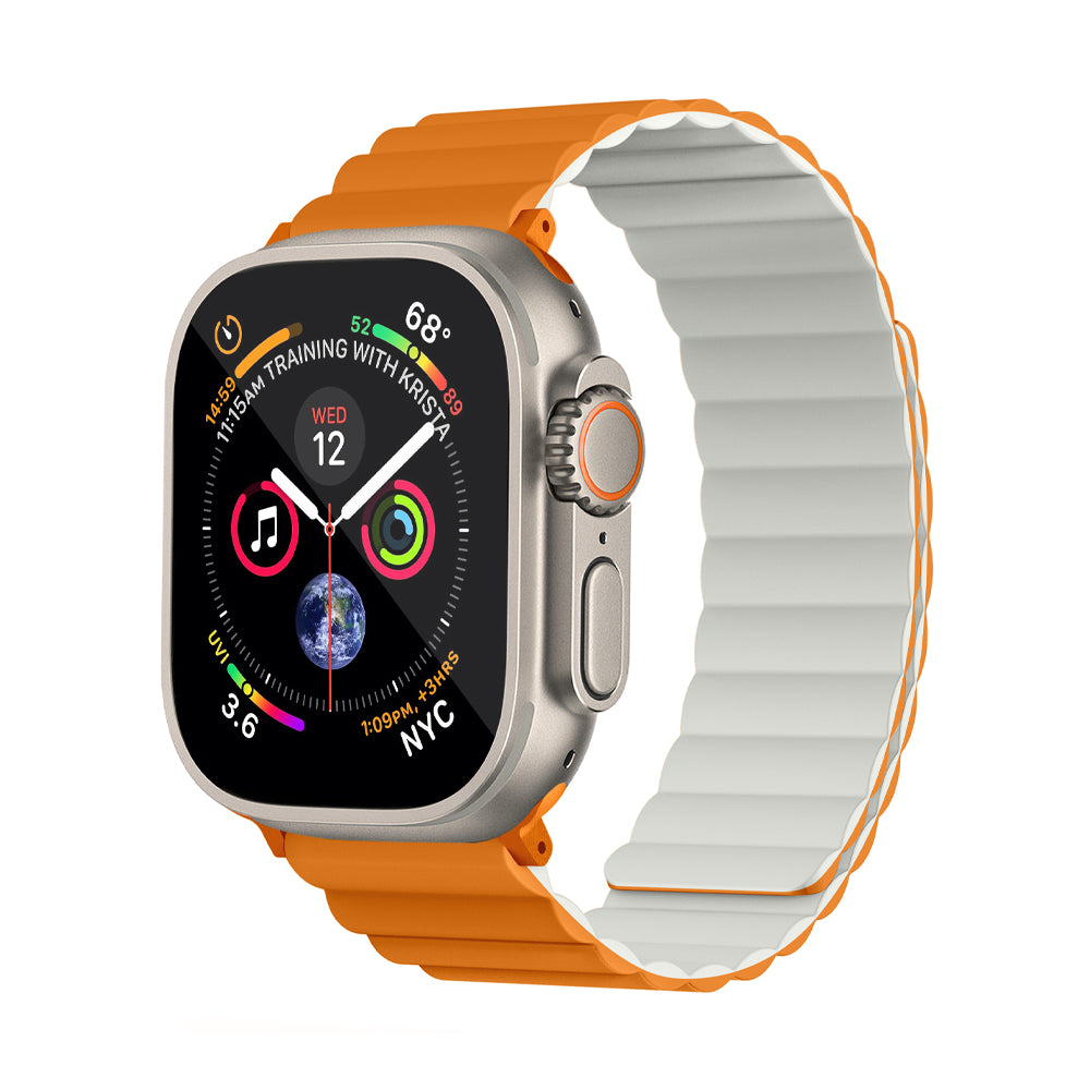 Invix Apple Watch Silicone Magnetic Band - White/Gray