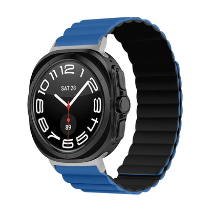 Invix Samsung Galaxy Watch Ultra Silicone Magnetic Band - Orange/White