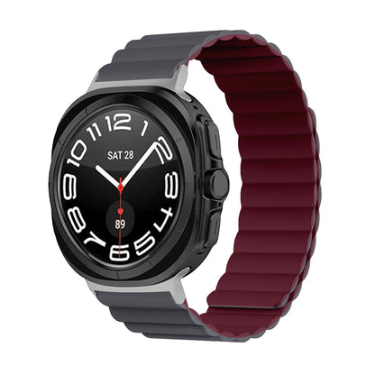 Invix Samsung Galaxy Watch Ultra Silicone Magnetic Band - Gray/Red