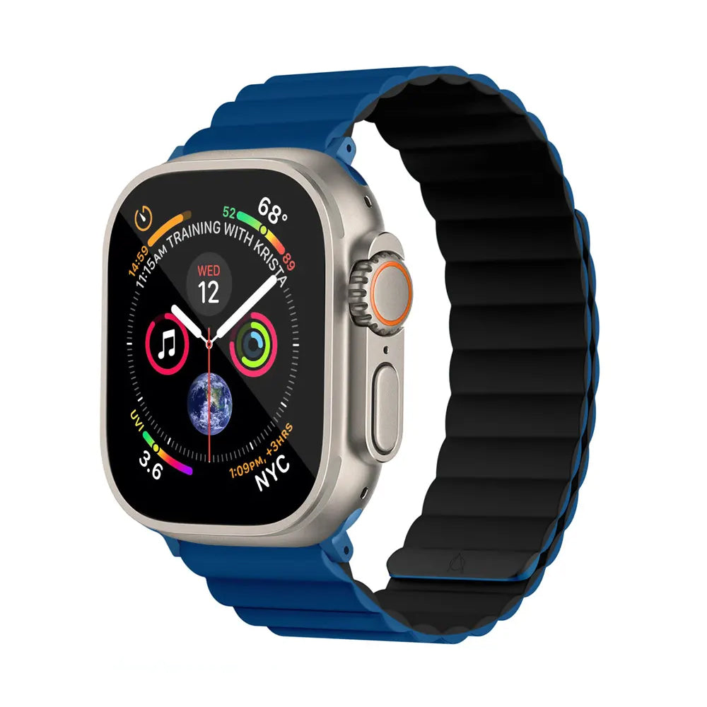 Invix Apple Watch Silicone Magnetic Band - Brown/Light Blue