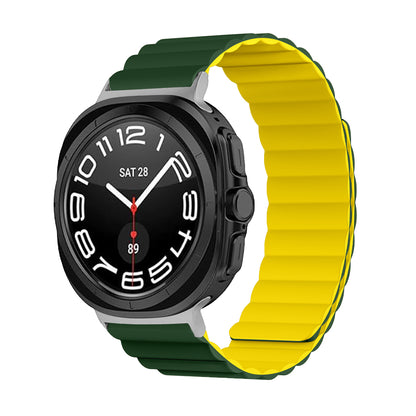 Invix Samsung Galaxy Watch Ultra Silicone Magnetic Band - Orange/White