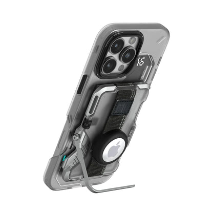 Aulumu G03 Multi-Tool Magnetic Metal Wallet Frosted Cover MagSafe - Silver