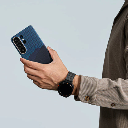 Pitaka Tactile Woven Case With Aaron Button for Samsung S26 Ultra - Over The Horizon